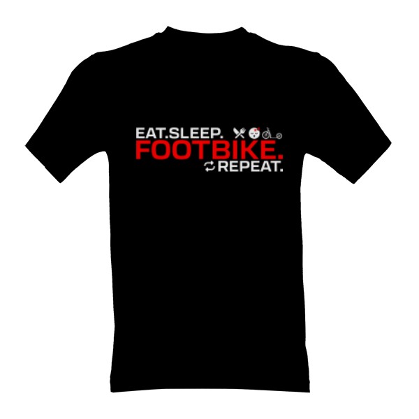 Tričko s potiskem Eat. Sleep. Footbike. Repeat. II – pro koloběžkáře