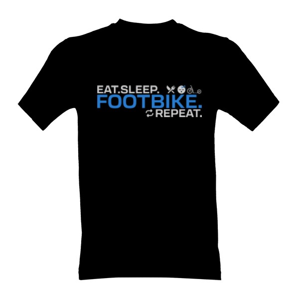 Tričko s potiskem Eat. Sleep. Footbike. Repeat. – pro koloběžkáře